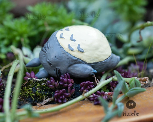 Figurine Totoro en cuir chevelu bleu blanc, studio Ghibmovies, fournitures  de jardin nickel é, mon voisin, petit terrarium l'inventaire, accessoires  de bricolage - AliExpress