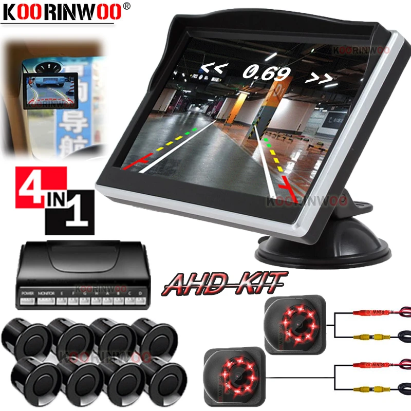 Koorinwoo Parktronic Video 8 Sensor Front + back Reverse Car Parking