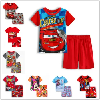 

Summer Boy Girl Pajamas Sets Cotton Cartoon Kid Clothes Short Sleeve Clothes Suit Pixar Cars Lightning McQueen Pyjamas Sleepwear
