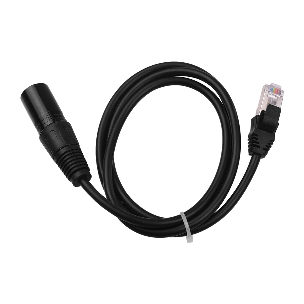 

RJ45 Male Network Connector to 3-Pin Mini XLR Male Extension DMX512 Cable Stage Studio Cables Wires Black 1m