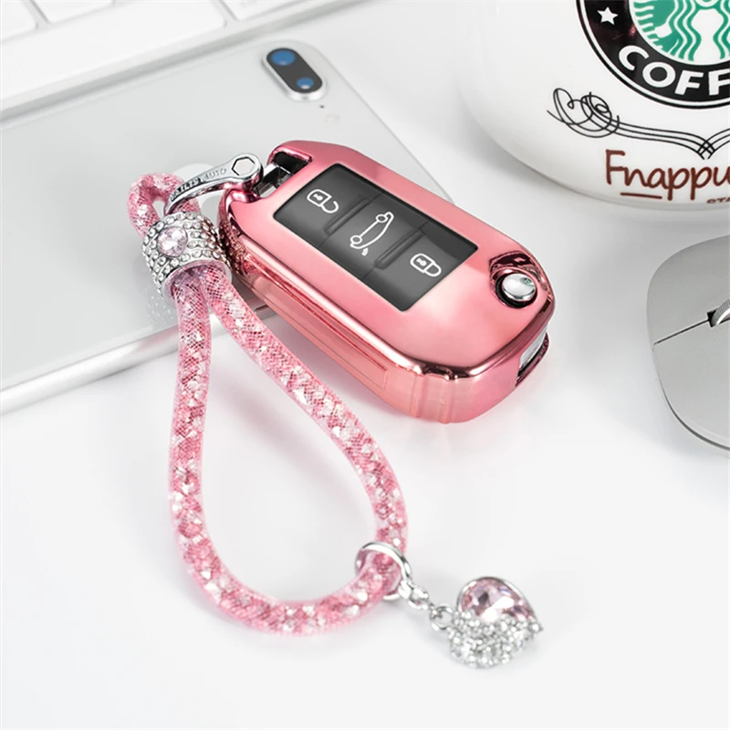 Car-Key-Case Flip Auto-Key-Protection C4L Soft 3008 Peugeot 508 2008 Citroen Cactus C3