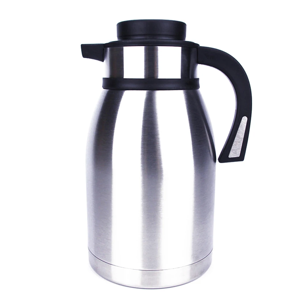 Silver 2L термосы для горячей воды, термос из нержавеющей стали, Вакуумная бутылка для воды, кофейник, кружка для вина, чайник для напитков, рождественский подарок - Цвет: Silver