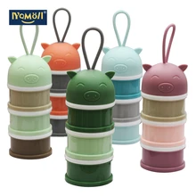 3 Слои Портативный сейф с дозатором для молочной смеси в виде маленьких Еда контейнер с принтом фруктов, Еда хранения Мультяшные поросята, Миксер для сухого молока коробке снэк