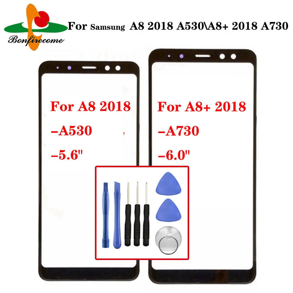 Для Samsung Galaxy A8 2018 A530 A530F A530X Plus + A730 A730F передняя внешняя стеклянная линза Замена
