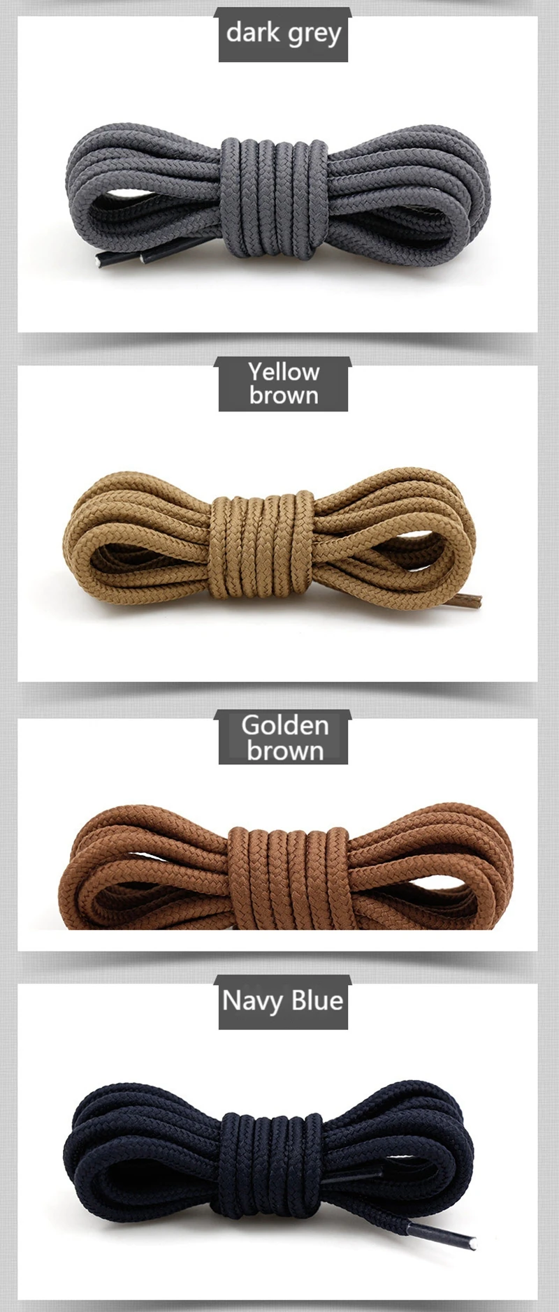 1 Pair Round Shoelaces Top Quality Polyester Classic Off White Shoe Laces Do Not Fade Outdoor Leisure Sneakers Shoelace Unisex
