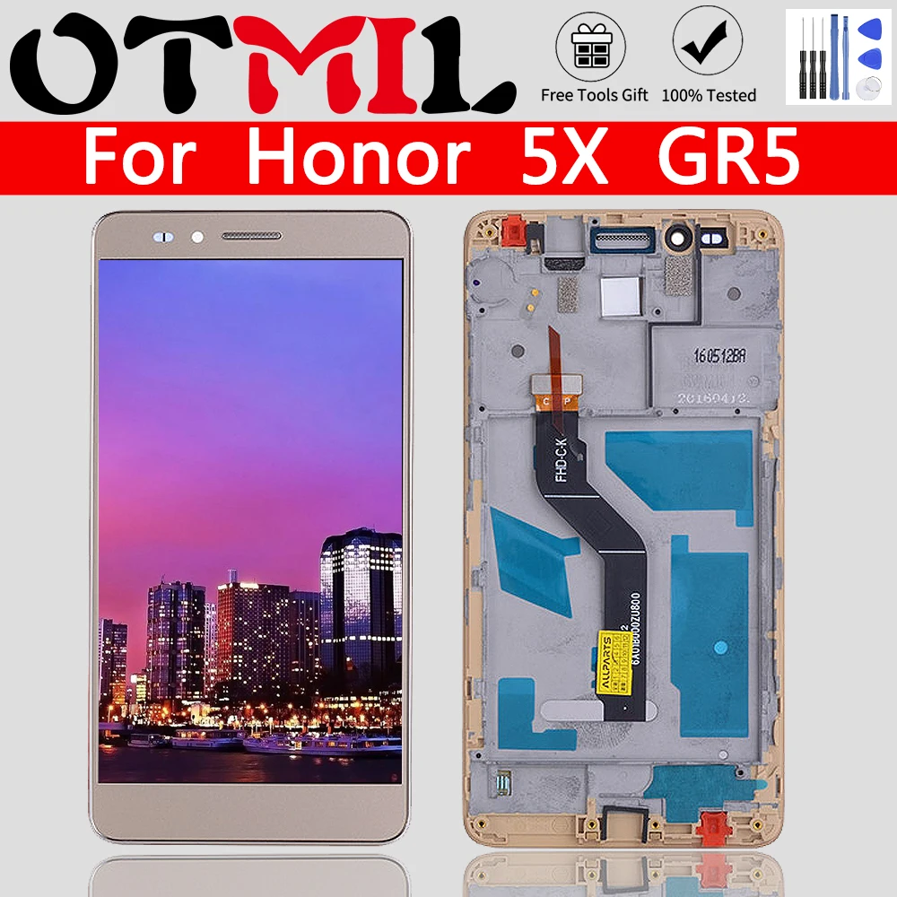 ЖК-дисплей OTMIL 5 дюйма для Huawei Honor 5X /GR5 с сенсорным экраном и рамкой дигитайзер в