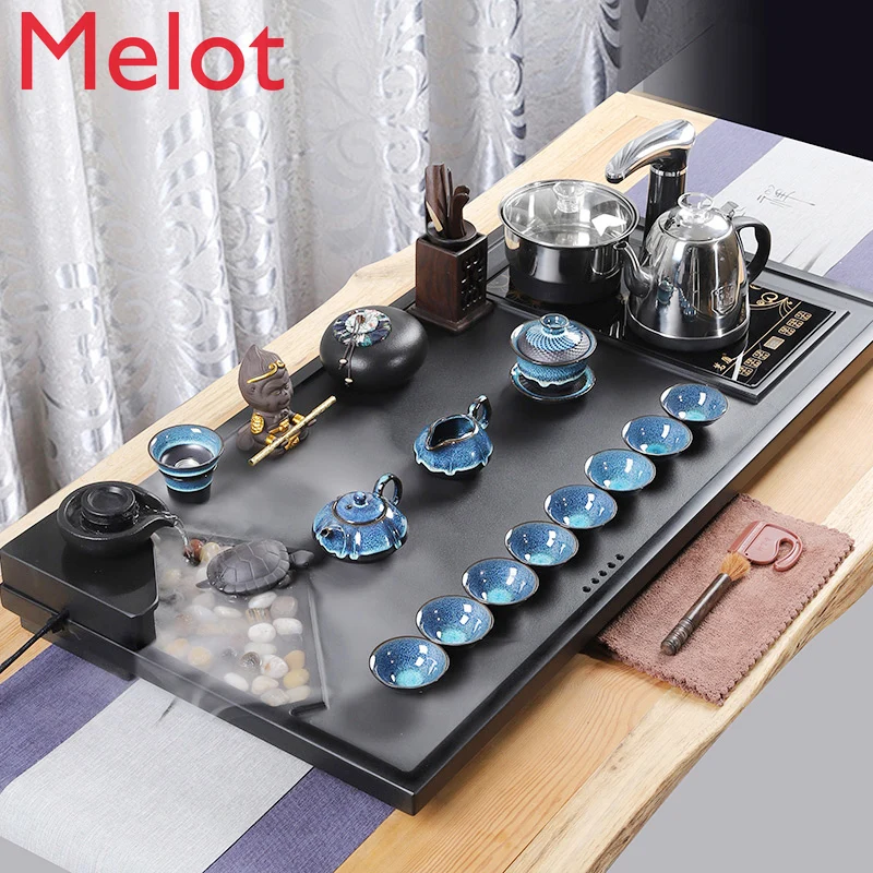 

Whole Set Teaware Set Household Kung Fu Tea Tray Living Room Simple Purple Water Tea Tray Tea Table Automatic