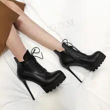 LAIGZEM/женские ботиночки из натуральной кожи на высоком