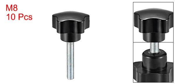 M8 x 35mm Uxcell 10 блоки из серии "Звездные войны", детские ручки M5/M6/M8 10/15/20/25/30/35/40/50/60 мм с наружной резьбой Сталь цинка серьги-гвоздики Замена Черная синтетическая - Цвет: M8 x 35mm