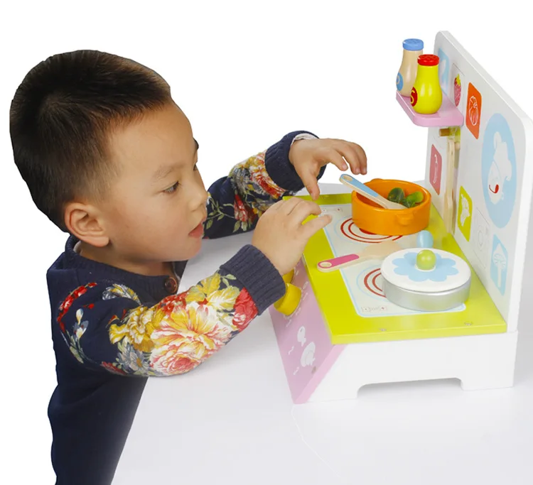 Новые продукты деревянная модель игровой дом кухня игрушечная плита детские развивающие Раннее детство игрушки Горячая Распродажа