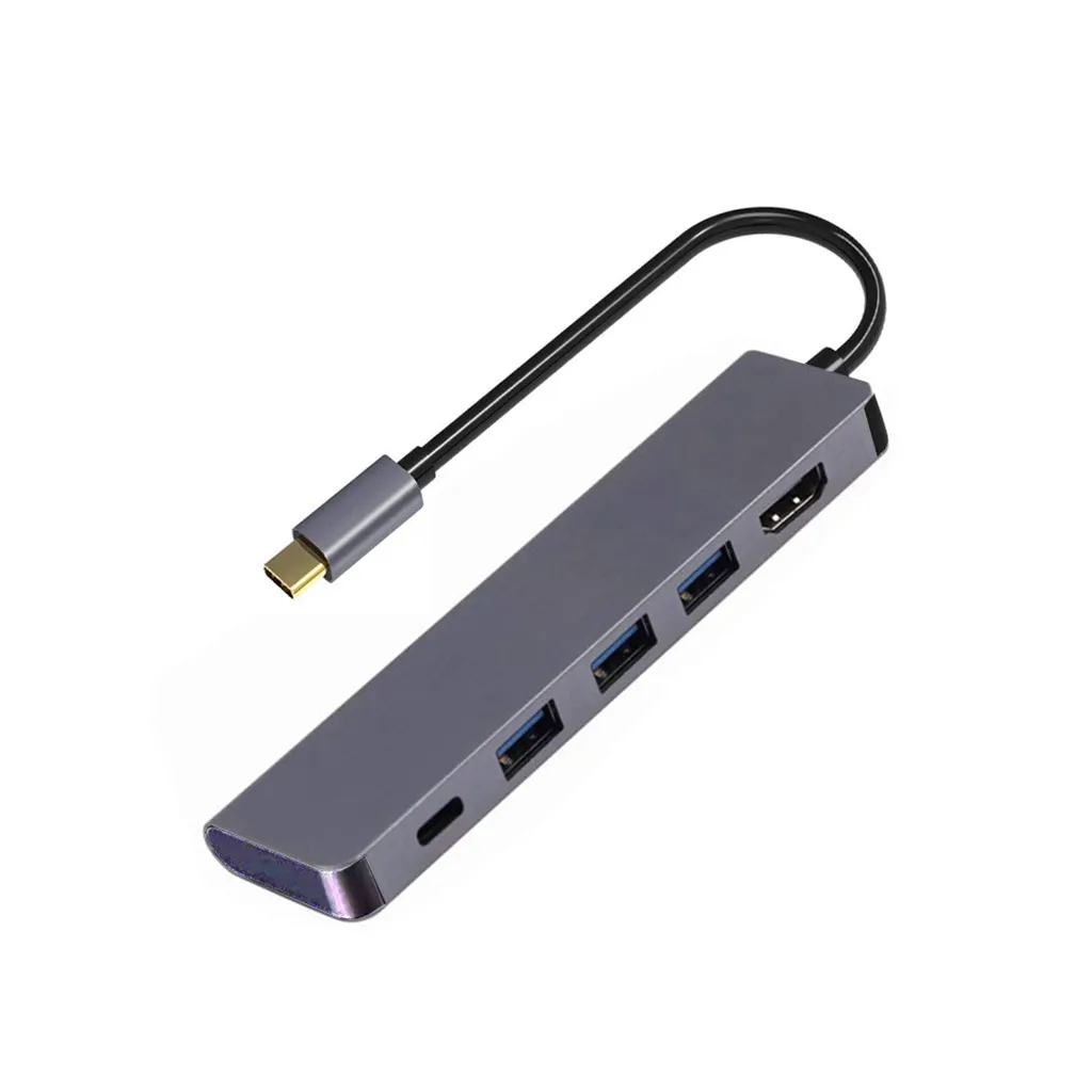 35# USB C концентратор 5 в 1 type-C концентратор USB C к HDMI 4K 60 Гц USB 3,0 адаптер для ноутбука USB-C 3,1 разветвитель порт type C концентратор