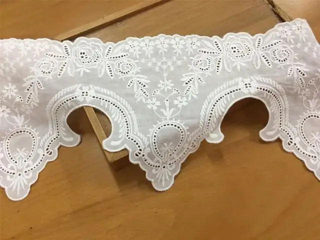 

DIY hand-stitched cotton fabric lace white cotton embroidery lace 18CM