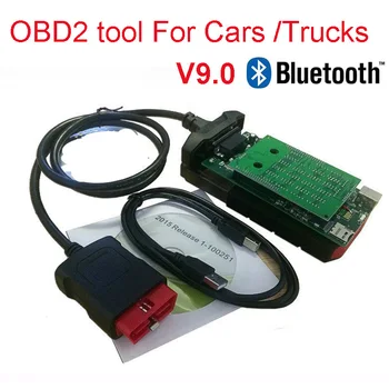 

A++Quality 2016.0 keygen Bluetooth V9.0 vci for delphis cars trucks OBD2 diagnostic tool FREE Ship