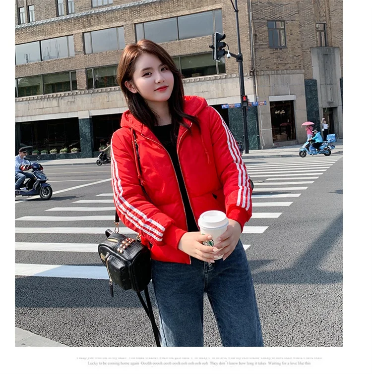 Two bars ladies fashion coat winter jacket women outerwear short wadded jacket female padded parka women's overcoat