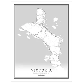 

Seychelles Creative city map victoria Abstract Canvas Paintings Black and white Wall Art Print Poster Picture Home Decoration