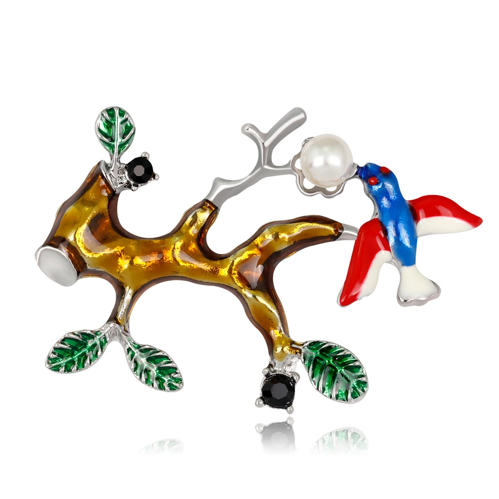 Модная Милая эмаль цвета броши &quotВЕТОЧКА&quot Птица Животное Брошь Для женщин