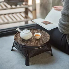 Chiński styl handmade bambusowy kosz do przechowywania laccerware rękodzieło taca herbaciana stolik do herbaty Kungfu zestaw do herbaty schowek