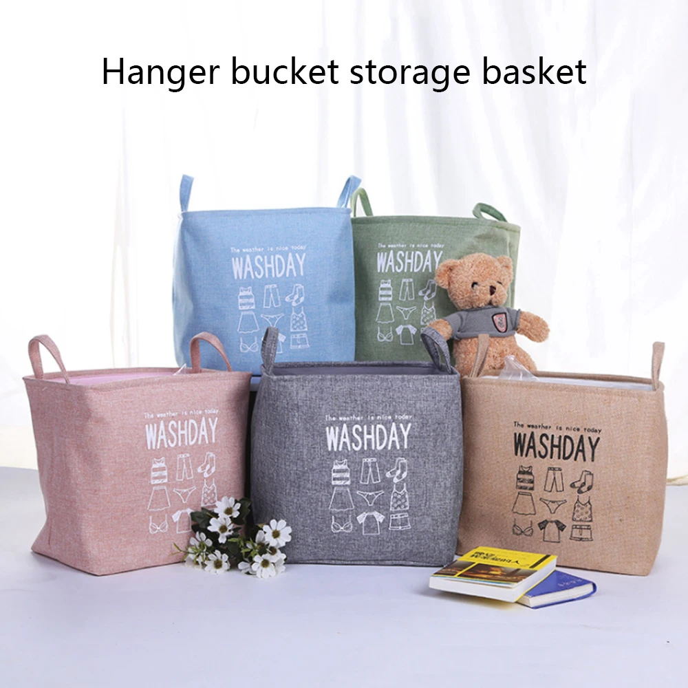 

Washday Square Laundry Bag Home Kids Toys Storage Box Portable Canvas Dirty Clothes Storage Organizer Dirty Laundry Basket