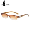 LS JOHN-gafas de lectura coreanas para hombres y mujeres, lentes transparentes de medio marco para leer, para presbicia, 1,0, 1,5, 2,0, 2,5, 3,0, 3,5, 4,0 ► Foto 1/6