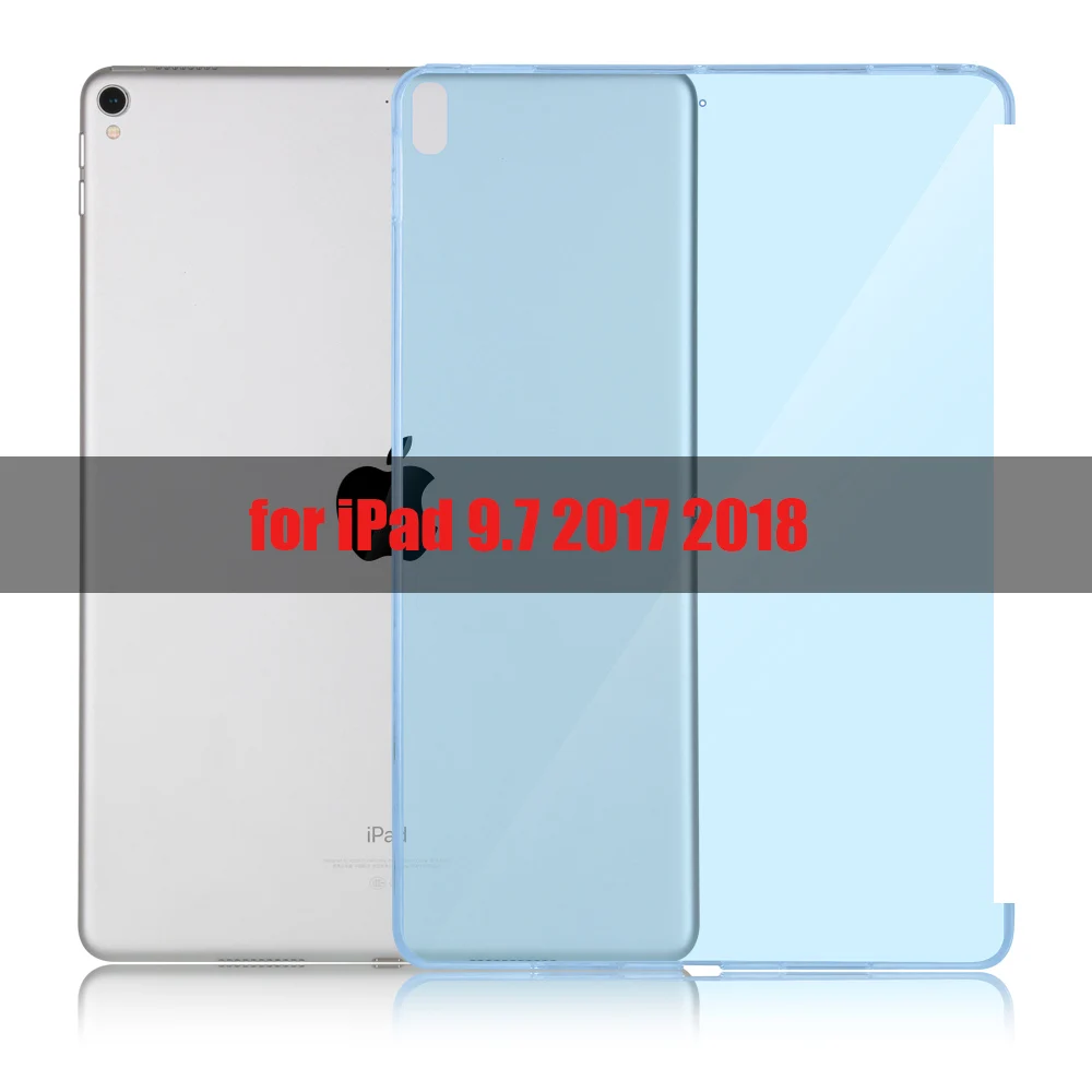 Силиконовый мягкий чехол на заднюю панель для iPad 10,5 Air 3, чехол с Умной клавиатурой, тонкий противоударный чехол для iPad 9,7 - Цвет: Blue-2