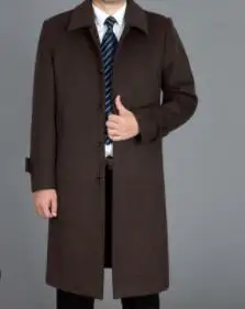 

The 2018 winter new autumn winter middle-aged man cashmere overcoat jacket in the long woollen woollen cloth