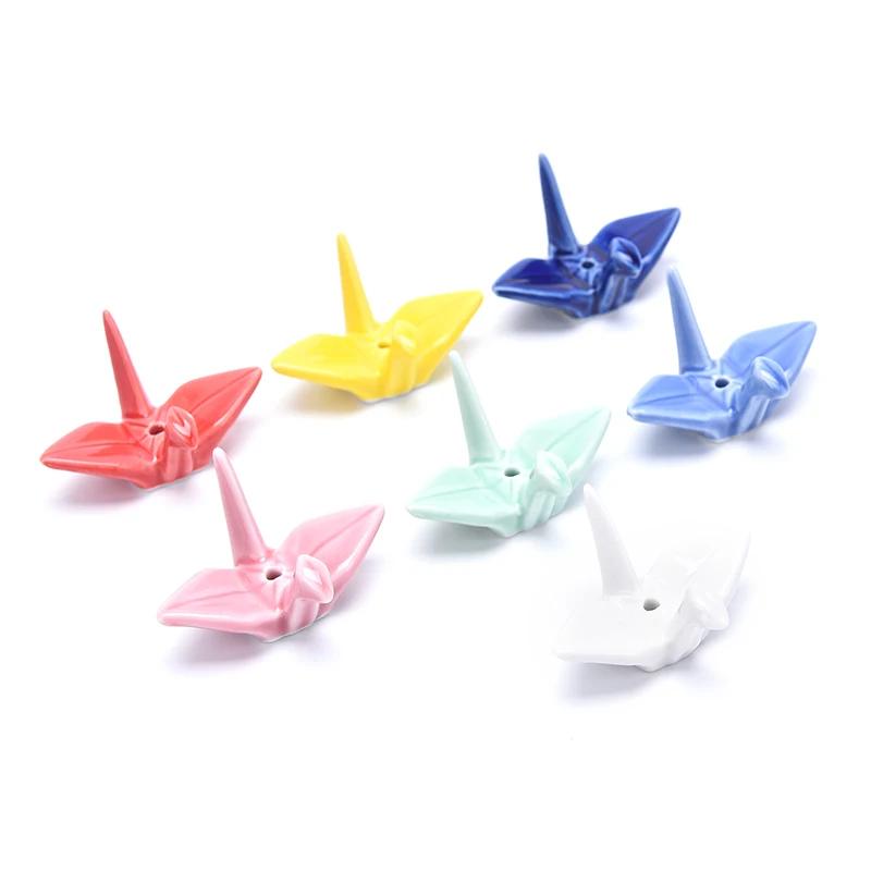 1/2Pcs Cute Chopsticks Holders Ceramic Panda Rabbit Paper Cranes Shaped