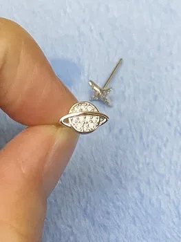 

Fashion Ear Jewelry Double Side Star Models Imitation Simulated Earrings Silver-color Stud Earring for Women