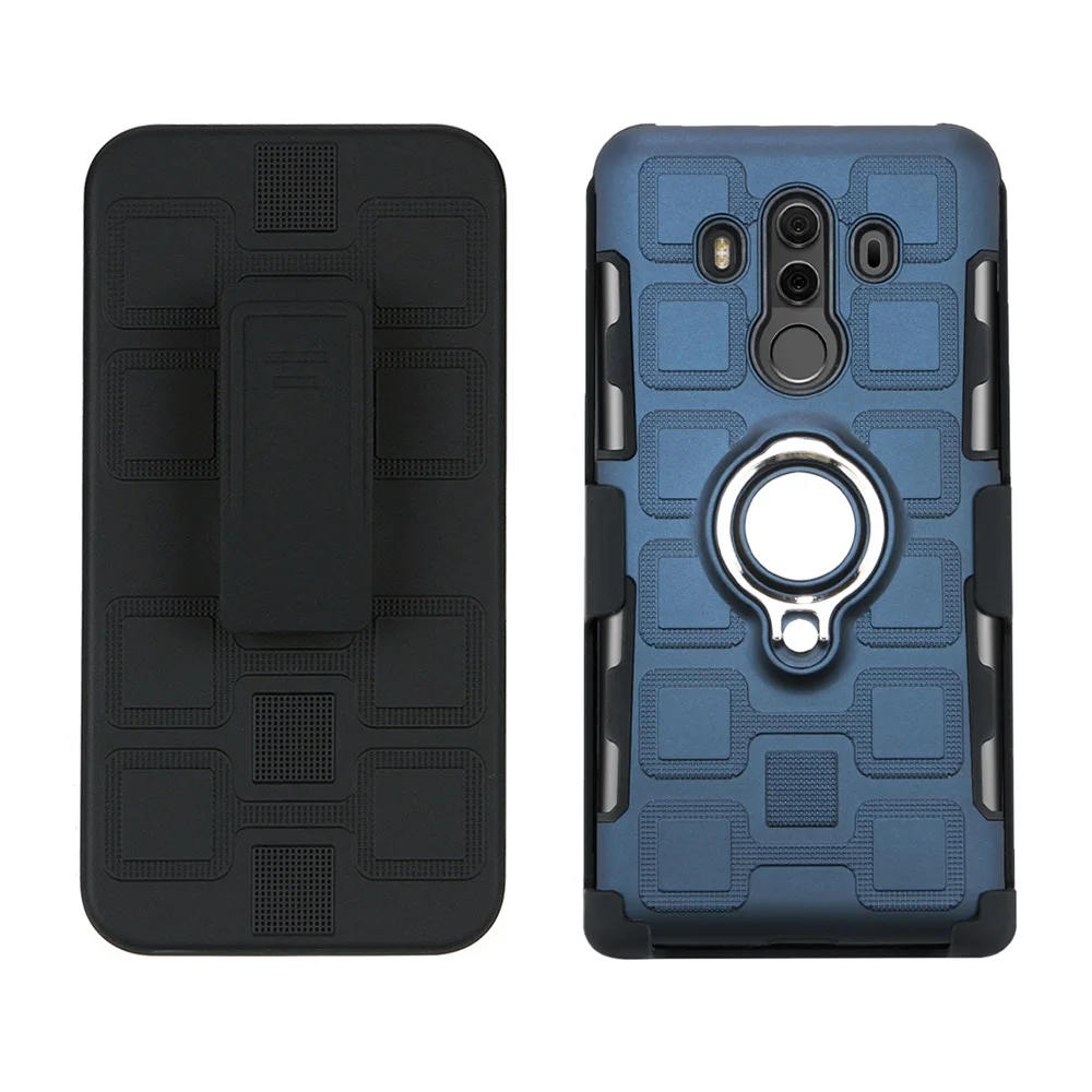 Case-Navy Blue Чехол с поворотным зажимом для ремня для huawei mate 10 Pro mate 20 Lite P30 P20 чехол для huawei P20pro P20lite P30pro Магнитный чехол - Цвет: Case-Navy Blue