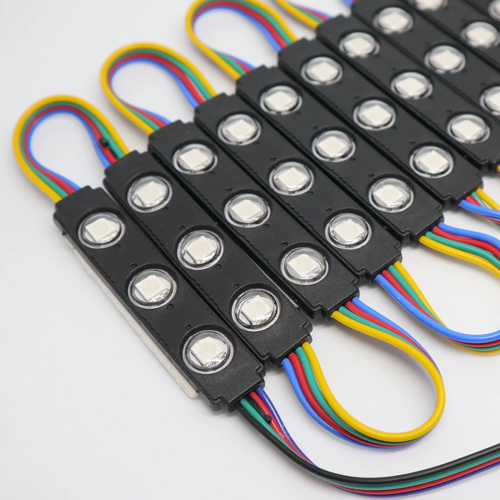 

20 шт./лот RGB светодиодный модуль SMD 5050 12 В постоянного тока для рекламного дизайна, светодиодный модуль, осветительная лента