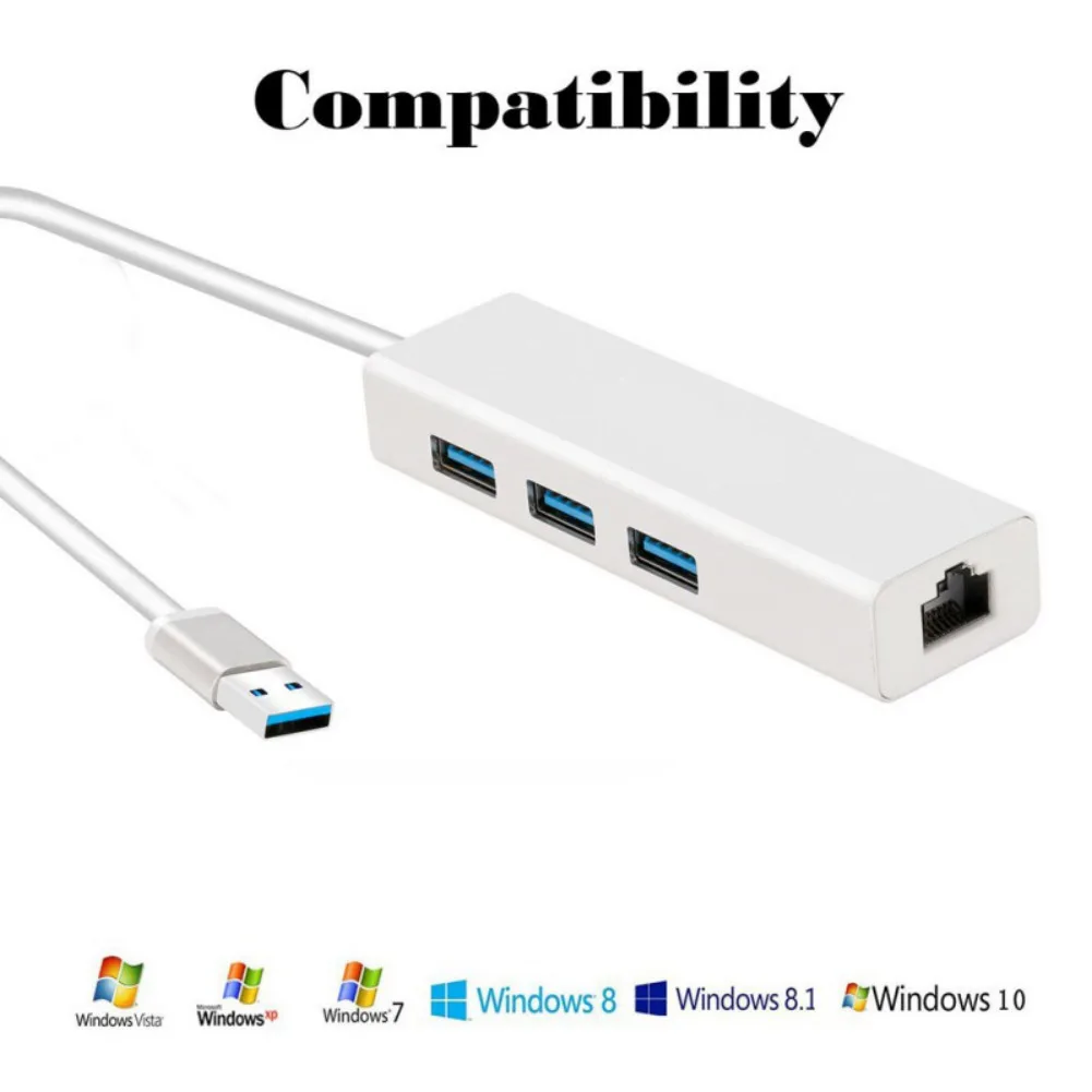 Сетевой адаптер 3 порта USB 3,0 1000 Мбит/с Gigabit Ethernet LAN RJ45 концентратор ПК Компьютерные аксессуары для macbook air