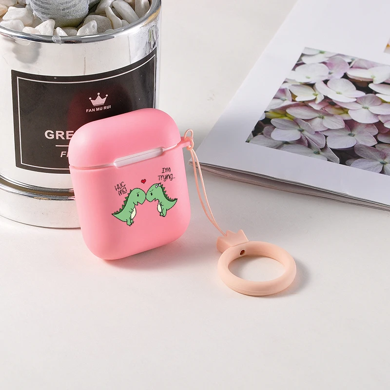 Милый чехол для Apple airpods чехол розовый мультфильм bluetooth наушники чехол для Airpods 1 2 Зарядка сумки наушники мягкий чехол крючки