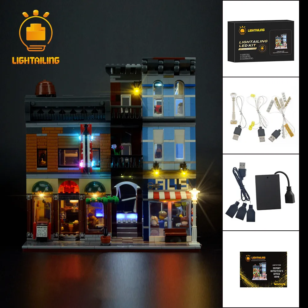 Billig LIGHTAILING Led Licht Up Kit Für Creator Stadt Straße Detektiv der Büro Gebäude Block Beleuchtung Set Kompatibel Mit 10246 15011