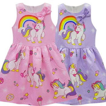 

girls dress princess unicorn rainbow clothes kids dresses for girl baby vestido infantil toddler robe roupa elbise vestiti jurk