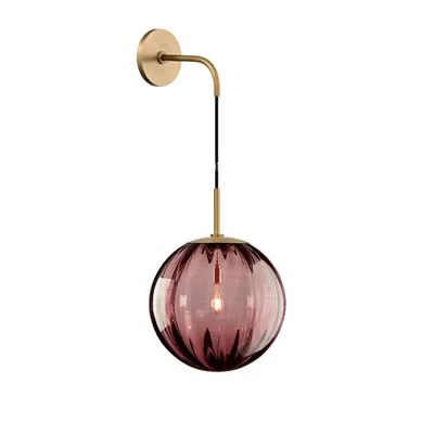 Red wall lamp JIAMEN, современный Led E27 подвесной светильник, 20 см, круглый стеклянный подвесной светильник для дома, лофт, светильники, декор для гостиной, спальни - Цвет корпуса: Red wall lamp