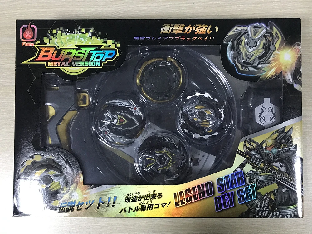Burst с черным верхом 4 шт./компл. Beyblade Burst Metal B129 B134 B140 с пусковым устройством Прядильный механизм игрушки для детей Рождественский подарок на Рождество