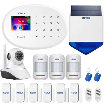 

KERUI W20 WIFI GSM Alarm System Home Security 80dB Loud Siren Motion Detector Door Sensor Alarm System 2.4inch Full Touch Panel