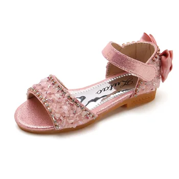 

Fashion Princess Rhinestones Bow Kids Summer Girls Sandals Little GirlsLeather Children Shoes Size 3 4 5 6 7 8 9 10 11 12 Year