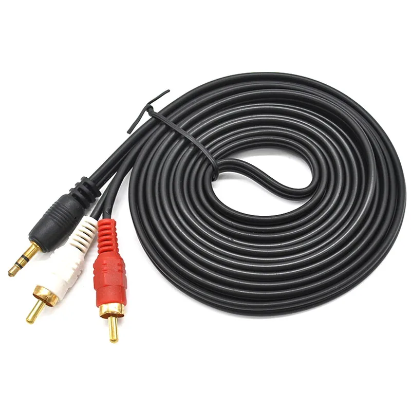 3,5 мм штекер в AV 2 RCA Мужской стерео музыкальный аудио кабель шнур AUX для Mp3 Pod Телефон ТВ звуковые колонки NCV