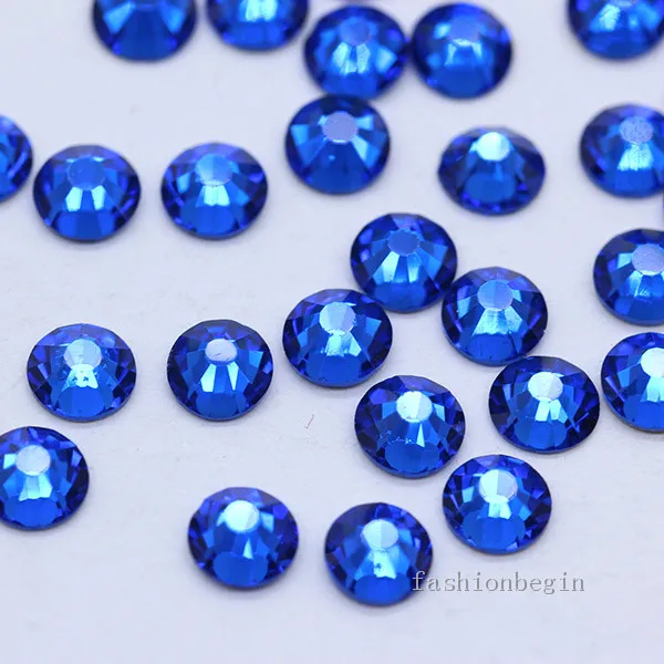 sapphire Высокое качество ss10 43-Цвет Серебряный Flatback не-горячей фиксации Хрустальные Стразы 3D дизайн ногтей украшения Блеск Ювелирные изделия из стекла и камня бусины - Цвет: sapphire