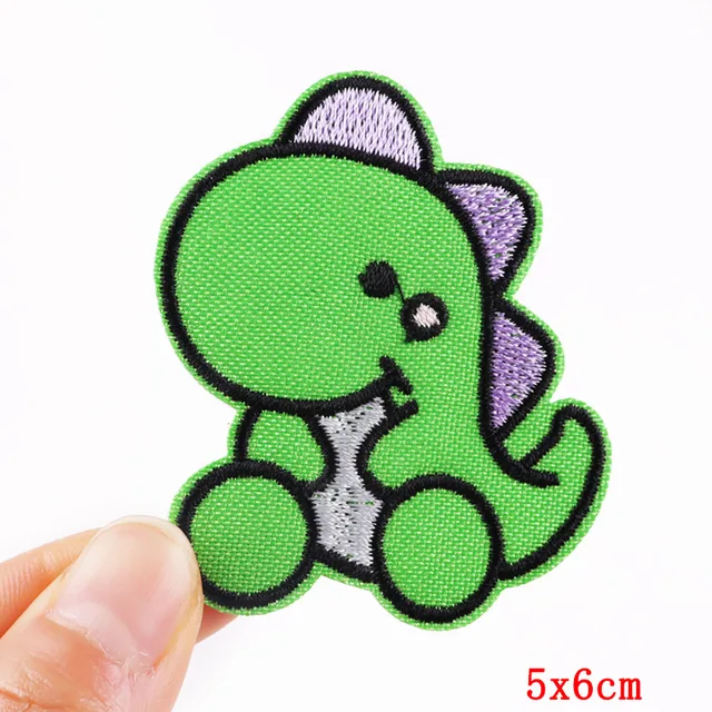 Cartoon Dinosaur Patches For Clothing Thermoadhesive Patches Cute Animal Patch Iron on Embroidery Patches on Clothes Applique PE5335CT