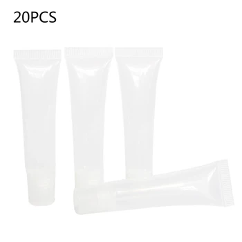 

20pcs White 8ml Empty Lipstick Tube Lip Balm Soft Tube Makeup Squeeze Clear Lip Gloss Container