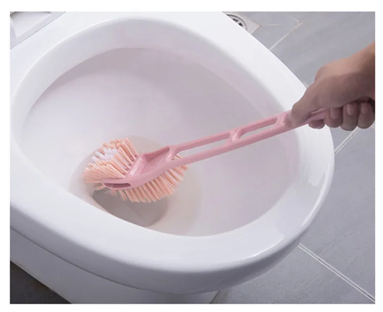 Non-Blind Angle Toilet Brush Household Toilet Brush Double-Sided Long Handle Urinal Brush Toilet Soft Bristle Decontamination Cl