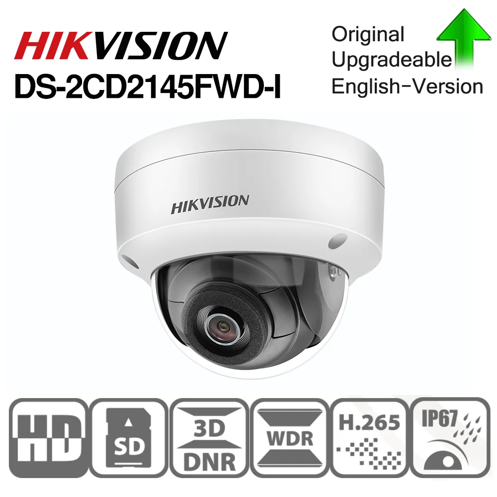 Pre-sale Hikvision DS-2CD2145FWD-I IR Network Dome POE Camera Video Security 4MP 30M IR IP67 IK10 H.265+ SD card slot 10pcs/lot