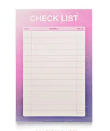 check list Kawaii блокнот для заметок, планировщик для учебы, ежедневный план, бумага для заметок, чтобы сделать список, проверьте квадрант, канцелярские принадлежности, офисные принадлежности, школьные принадлежности - Цвет: check list