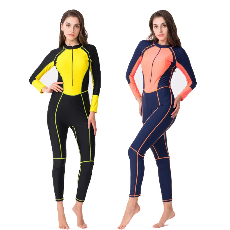 

One-piece Elastic Neoprene Wetsuit High Elasticity Color Stitching Surf Diving Suit Equipment Jellyfish Clothing Long Sleeved