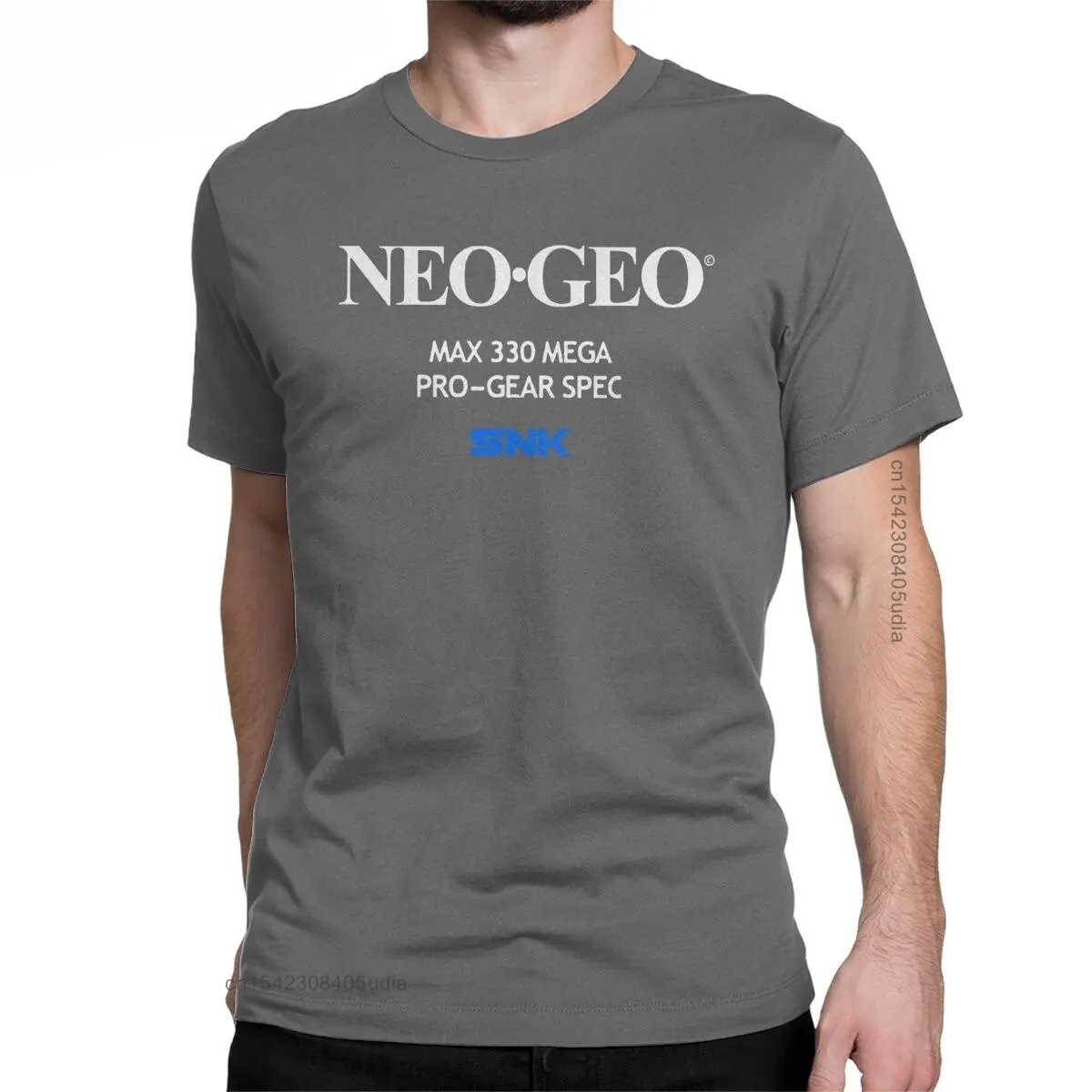 Humorous Neo Geo Startup Screen Graphic Men's T-Shirt - Round Collar Cotton Short Sleeve Tee