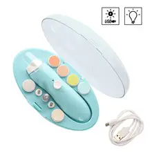 Детский триммер для ногтей, перезаряжаемый безопасный Электрический кусачки для ногтей для новорожденных, малышей, детей, ног и ногтей со светодиодной подсветкой