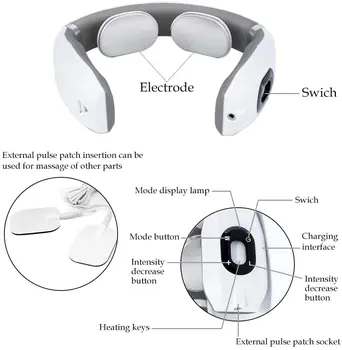 

Electric Massager Magnetic Pulse Neck Massager Multifunction Neck Massager with Heating Function Neck and Shoulder Pain Relief