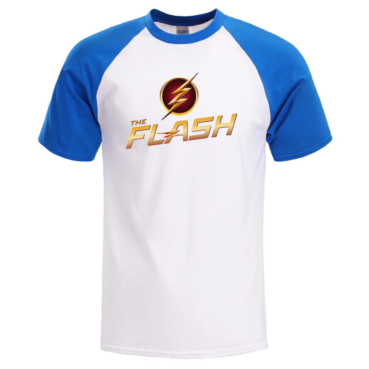 

The Flash Men Raglan Tshirt Summer Male Star T Shirt Short Sleeve Shirs Super Hero Cotton Top Tee Sportswear Allen Barry Tshirts