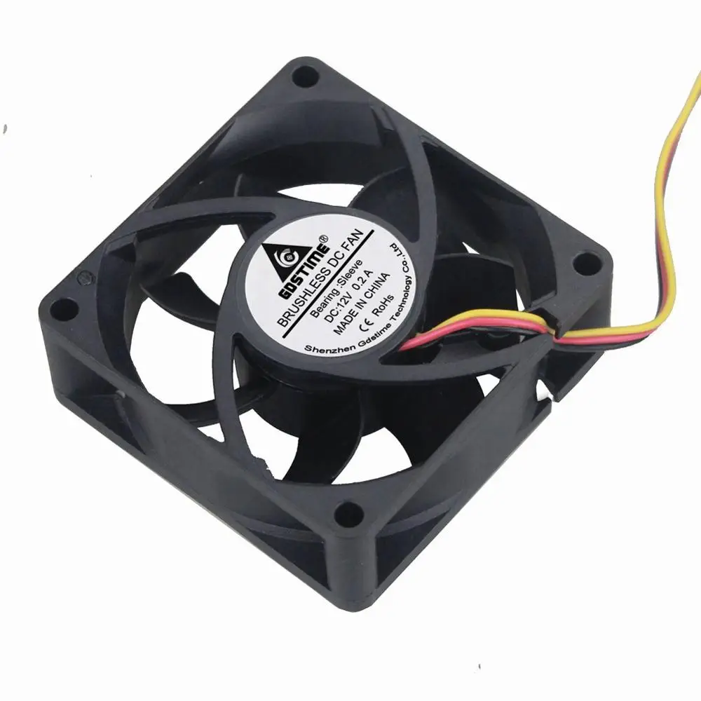 Gdstime 7 см 70 мм 70x70x25 7025s 3Pin 12 В DC Бесщеточный вентилятор охлаждения с FG функциями для